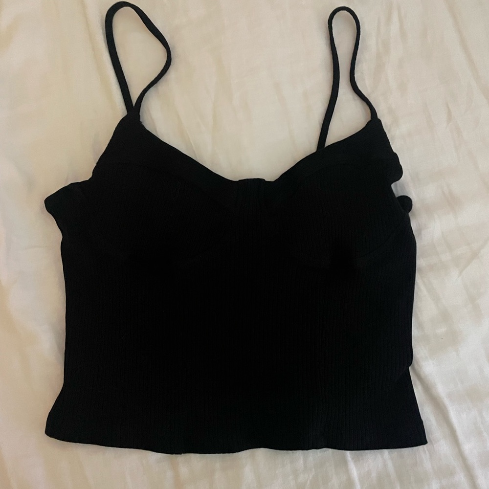 black tank top with cup details